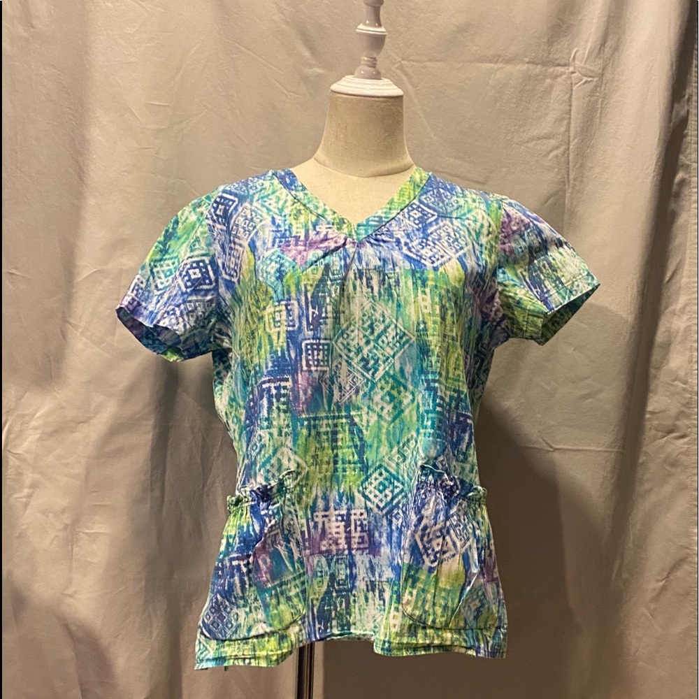 White Cross Scrub Top